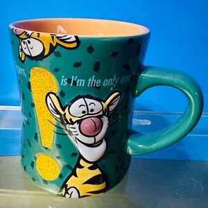 Disney Parks Winnie The Pooh Tigger 3D Embossed & Glittered Surface Ceramic Mug